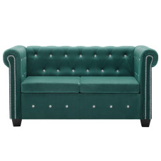 Canapea Chesterfield 2 Locuri, Catifea, 146X75X72 Cm, Verde