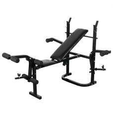 Bancă Fitness Cu Rastel Greutăți, Set Haltere/Gantere, 30,5 Kg