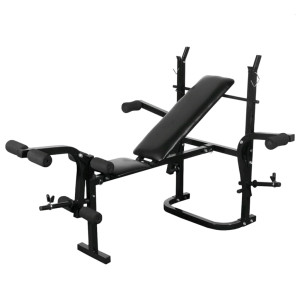 Bancă Fitness Cu Rastel Greutăți, Set Haltere/Gantere, 30,5 Kg