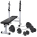 Bancă Fitness Cu Rastel Greutăți, Set Haltere/Gantere, 120 Kg