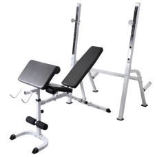 Bancă Fitness Cu Rastel Greutăți, Set Haltere/Gantere, 120 Kg