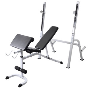 Bancă Fitness Cu Rastel Greutăți, Set Haltere/Gantere, 120 Kg