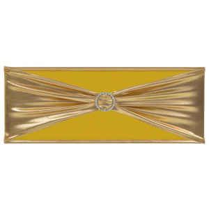 Fundă De Scaun Elastică, 25 Buc., Cataramă Cu Diamante, Auriu