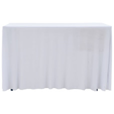 Huse Elastice De Masă Lungi, 2 Buc., Alb, 120 X 60,5 X 74 Cm