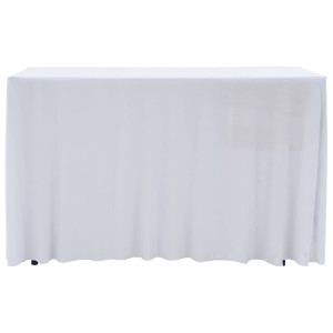 Huse De Masă Elastice, 2 Buc., Alb, 183 X 76 X 74 Cm