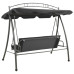 Balansoar Extensibil Cu Copertină Antracit 198X120X205 Cm Oțel