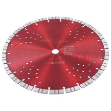 Disc Diamantat De Tăiere Cu Segmente Turbo Și Găuri Oțel 300 Mm
