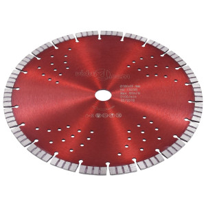Disc Diamantat De Tăiere Cu Segmente Turbo Și Găuri Oțel 300 Mm