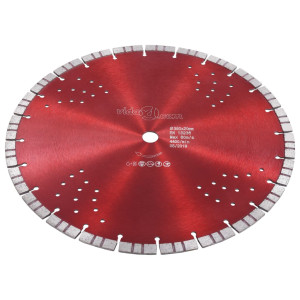 Disc Diamantat De Tăiere Cu Segmente Turbo Și Găuri Oțel 350 Mm