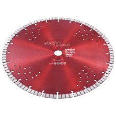 Disc Diamantat De Tăiere Cu Segmente Turbo Și Găuri Oțel 350 Mm