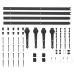 Set Piese Pentru Uși Glisante, Negru, 2 X 183 Cm, Oțel