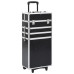 Troler De Cosmetice, Model Cu Crocodil, Negru, Aluminiu