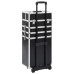 Troler De Cosmetice, Model Cu Crocodil, Negru, Aluminiu