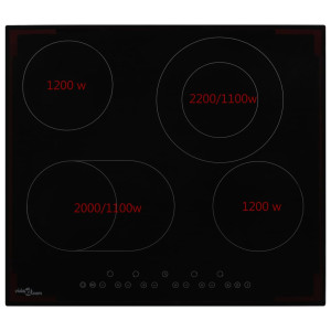 Plită Ceramică Cu 4 Arzătoare, Control Tactil, 6600 W
