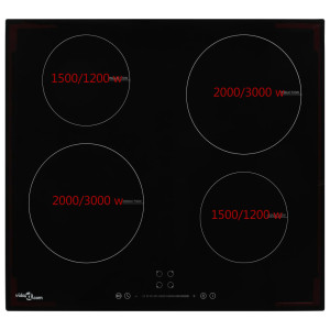 Plită Cu Inducție Cu 4 Arzătoare, Control Tactil, Sticlă 7000 W