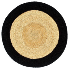 Naproane, 4 Buc., Natural Și Negru, 38 Cm, Iută Și Bumbac