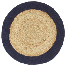 Naproane, 4 Buc., Natural Și Bleumarin, 38 Cm, Iută Și Bumbac