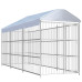 Padoc Pentru Câini De Exterior, Cu Acoperiș, 450X150X200 Cm