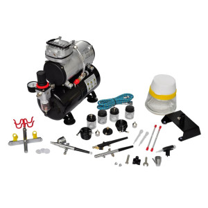 Set Compresor Aerograf Cu 3 Pistoale
