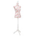 Bust Pentru Dame, Manechin, Alb Cu Trandafiri, Bumbac
