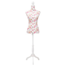 Bust Pentru Dame, Manechin, Alb Cu Trandafiri, Bumbac
