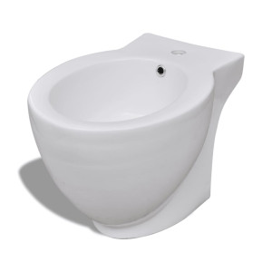 Bideu Rotund Pe Pardoseală, Ceramică Calitate Superioară, Alb