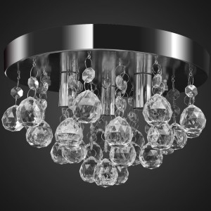 Candelabru Cu Cristale, Design Cromat