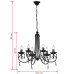 Lampă De Tavan Candelabru Elegant Negru 6 Fasunguri Pentru Becuri