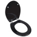 Capac Wc Cu Închidere Silențioasă Negru Mdf Design Simplu