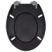 Capac Wc Cu Închidere Silențioasă Negru Mdf Design Simplu