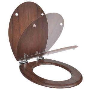 Capac Wc Cu Închidere Silențioasă Maro Mdf Design Simplu