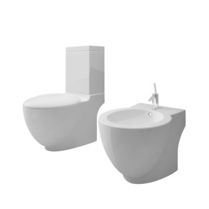 Set De Toaletă & Bideu, Alb, Ceramică