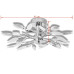 Lustră Cu Frunze Cristal Acrilic, Alb/Transparent, Pentru 3 Becuri E14