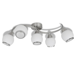 Plafonieră Cu Abajururi De Sticlă Pe Șină Ondulată