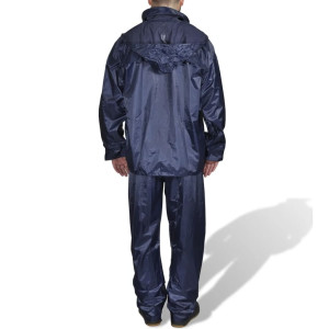 Costum De Ploaie, 2 Piese, Albastru Bleumarin, Cu Glugă, M