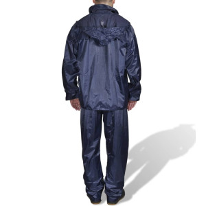 Costum De Ploaie, 2 Piese, Albastru Bleumarin, Cu Glugă, Xxl