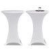 Husă De Masă Cu Picior Ø60 Cm, 2 Buc., Alb, Elastic