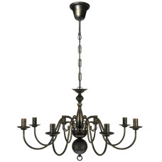 Candelabru Alb De Metal În Stil Antichizat, 8 X Becuri E14