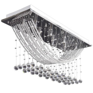 Lustră Albă Cu Mărgele De Cristal Din Sticlă 8Xg9 29 Cm