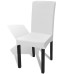 Huse De Scaun Elastice Drepte, 6 Buc., Alb