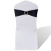 Fundă Elastică Decorativă Scaun, Cataramă Diamante, Negru, 25 Buc.