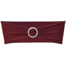 Fundă Elastică Decorativă Scaun, Cataramă Diamante, Bordo, 25 Buc.