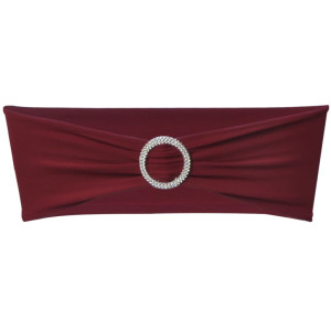 Fundă Elastică Decorativă Scaun, Cataramă Diamante, Bordo, 25 Buc.