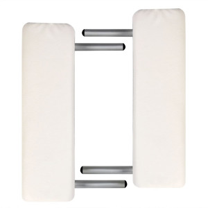 Masă De Masaj Pliabilă, 2 Zone, Alb Crem, Cadru Din Aluminiu