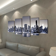 Set De Tablouri Pânză, Monocrom, Imprimeu New York Skyline, 100X50 Cm