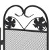 Ecran De Șemineu Cu 3 Panouri, Negru, Fier
