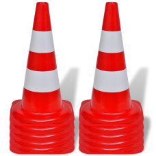 Conuri De Trafic Reflectorizante, Roșu Și Alb, 50 Cm, 10 Buc.
