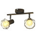 Aplice Perete Cadru Sârmă, Stil Industrial, Negru, 2 Becuri Led