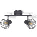 Aplice Perete Cadru Sârmă, Stil Industrial, Negru, 2 Becuri Led
