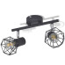 Aplice Perete Cadru Sârmă, Stil Industrial, Negru, 2 Becuri Led